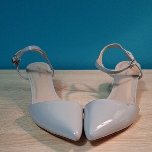 Calvin Klein Women's Nasha 8 Patent Heels In Oyster Grey